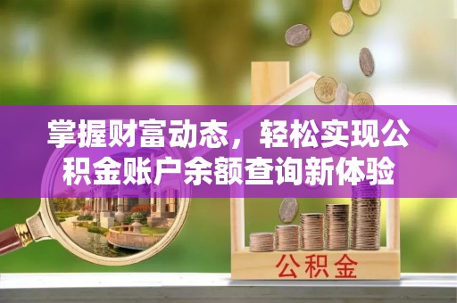 巴林右旗掌握财富动态，轻松实现公积金账户余额查询新体验